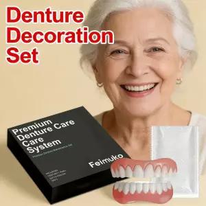 천연핏 틀니 실리콘 키트 (상하악용) - 간편 사용 완벽한 인공치아 구강 위생 관리 세트