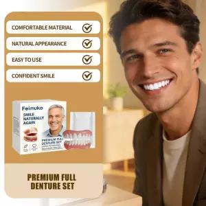 임시 틀니 실리콘 재착용 세트 커버 부러진 치아(상악/하악)용 키트 즉시적인 미소 편안한 착용감 가짜