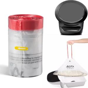 ANWA 25 카운트 쓰레기통 로봇 4/5/5 프로/EVO 쓰레기 봉투 자동 드로스트링 디자인 누수 없음을 위해