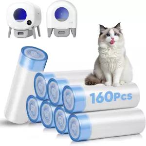 160개의 카운트 고양이 쓰레기통 라이너는 Cumrige Fsitego Fumoi 셀프 클리닝 자동 쓰레기통용