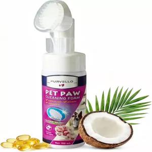 실리콘 브러시가 포함된 퍼벨로 반려견 발 세정제 개와 고양이용 린스 거품 없음 진흙 및 소형 중형견용
