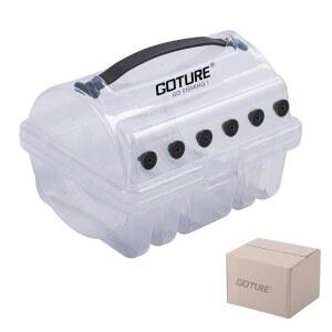 고투어 낚싯줄 보관함 1/2Pcs 6(대형 PP 투명 박스 슬롯 + 2개 표준 실리콘 줄 4개) 정리함 케이스 가시성 스풀 홀스