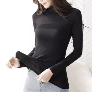 슬림 목폴라 티셔츠 기모 데일리 이너티 편한 티셔츠 mkH8+1sKD