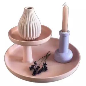 2단 원형 트레이 카페 수납 접시 쟁반 정리 선반 받침대