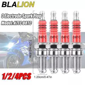 호환  BLALION 레이싱 점화 플 3 삼중 전극 A7TC D8TC GY6 CG 50 70 110 125 150CC Atv 스쿠터 먼지 자전거