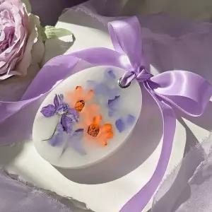 라벤더 향 왁스 주머니 정제 우아한 플로럴 소이 캔들 옷장 방향제 수제 템 옷장용 보온 선물