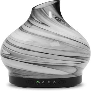 에센셜 오일 디퓨저 150L 4개의 타이머 설정과 7개의 색상 변경 조명이 있는 유리 아로마테라피 워터리스