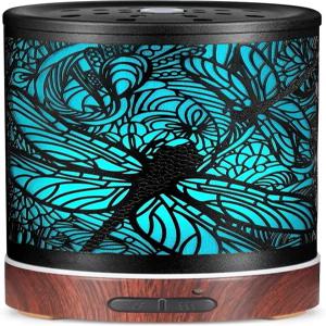 에센셜 오일 디퓨저 아로마테라피 여성 엄마 할머니의 생일 7가지 색상의 조명이 있는 메탈 쿨 미스트 에어