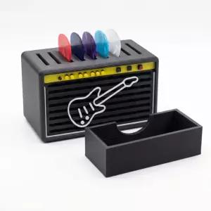 기타 픽 홀더 박스 디스플레이 케이스 5셀룰로이드 앰프 스피커 스타일 수납 세트 음악 액세서리