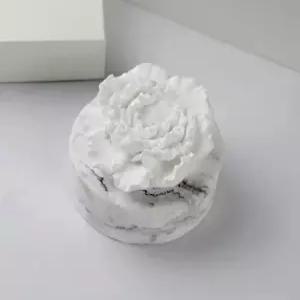 젠스톤 화이트 세라믹 모란 아로마 디퓨저 - 우아한 홈 데코 플라워 디자인 향료를 위한 에센셜 오일 추가