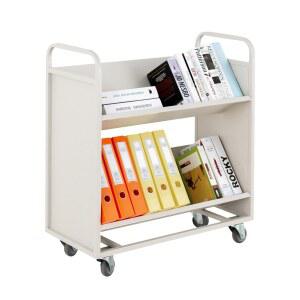 흰색 V자 도서관 북트럭 학교 정리대 카트 철제 정리함 보조 북카트 스테인리스 학원 2단