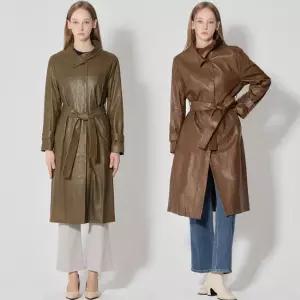 [르오트(LeOT)] 이태리 천연양가죽100 벨티드 롱코트-사이즈 55~77까지