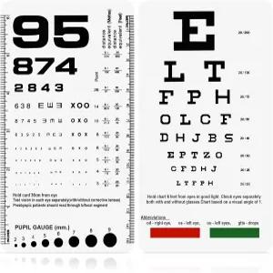 포켓 차트 - 시력 검사용 스넬렌 로젠바움 6.5x3.5인치 휴대용 플라스틱 저시력 카드(1개 중 2개)
