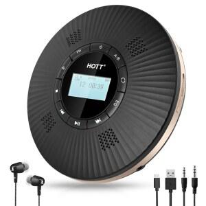 블루투스 5.3 스피커 스테레오 사운드 송신기 반복 C228 지원하는 플레이어 4개 EQ FM 배터리(1800mAh) 플레이어를 모드 HOTT 5가지 A-B 소형 CD 충전식 휴대용