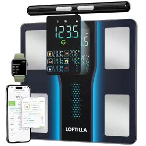 체중을 위한 LOFTILLA 스마트 체중계 - BMI 체지방 근육량을 8전극 블루투스 욕실 50개 이상의 전신 구성