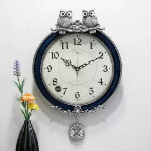 무소음 부엉이 장식 주석도금 주물 추벽시계 HCP-238S