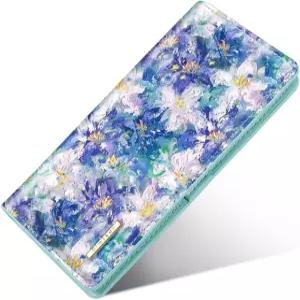 시미콜 울트라 슬림 여성 지갑 미니멀리스트 얇은 롱 가죽 이중폴드 RFID 차단 카드 홀더 정리함 지퍼 코인