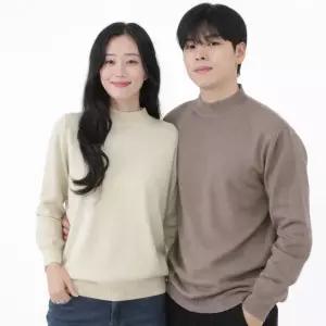 튜뮤 보드라운 남자 여자 니트티 봄 가을 반폴라 긴팔티셔츠