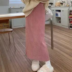 골지 H라인 밴딩 롱스커트 일자핏 부드러운 롱치마 pZL3+7Tzd