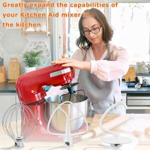 3개세트 4.5-5QT 플랫 비터 도우 훅 K45WW 6-와이어 줄 휘프 키친에이드 틸트헤드 스탠드 믹서용 스테인리