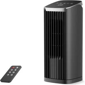 침실용 PNTCK 타워 팬 리모컨 포함 13인치 4모드 4스피드 최대 24피트/ 70° 진동 책상 LED 디스플레이