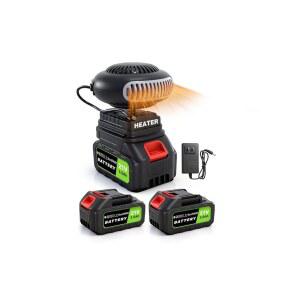 GSQQTE 배터리 작동 히터 무선 창문 실내/자동차/캠핑용 60분) (수명 충전식 디프로스터 3000mAh 자동차 구동 휴대용 2개