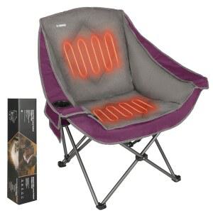 캠프힐 온열 캠핑 의자 컵 난방 넓고 있는 테일게이트 홀더가 접이식 미포함 파티오 두껍고 잔디 패딩 배터리 스포츠용 헤비 듀티 보라색 오버사이즈