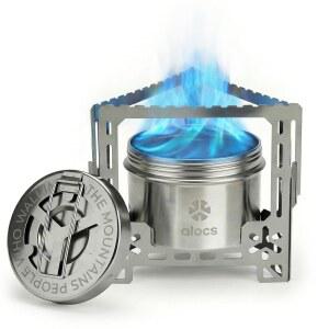 Alocs 2250W 스토브 - 밀폐 등반 있는 하이킹 야외 스틸 스테인리스 위한 캠핑 생존 스탠드가 및 커버가 백패킹 솔로 접이식 피크닉을