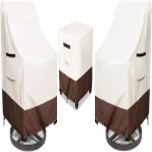 엑소쿠고 파티오 가구 세트 커버 3피스 야외 비스트로 방수 100 2개 회전 의자 및 커피 테이블 베이지