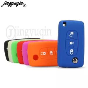 호환  실리콘 3 버튼 실리콘 원격 자동차 키 케이스 커버 포브 시트로엥 C4 C5 C6 C4 피카소 2008-2011 프