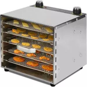 음식 탈수기 - 194 °F 온도 조절 및 가능한 타이머가 있는 스테인리스 스틸 트레이 건조기 5대 육포 과일