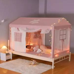 침대 캐노피 여아 공주방 핑크 텐트 꾸미기 모기장 장식 북유럽