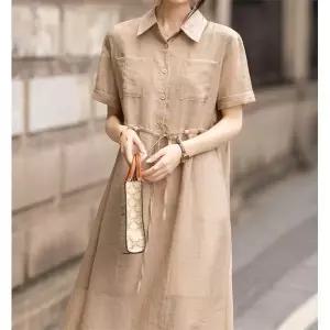 [하프클럽/]포켓포인트 셔츠롱원피스 70B320