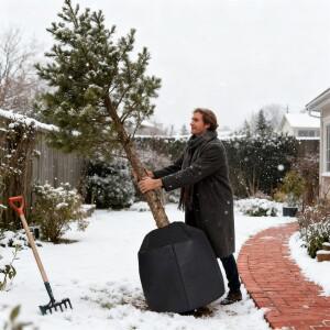 겨울 식물 커버 재사용 가능  날씨 관목 보호 담요 동결 방지 정원 과일 나무용