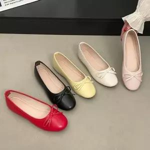 [하프클럽/] 리본 슬림 발레코어 플랫 슈즈(1cm)-2017