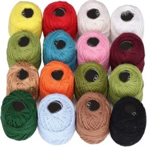 크로셰 실 세트 크로스 스티치용 16피스 면사 하난저 니들포인트 핸드 자수