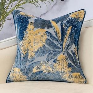 양기스트 블루 스퀘어 베개 커버 침실용 쿠션 소파 18x18 모던 럭셔리 거실 컷 벨벳 인치