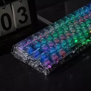 호환  Wooting 하늘색 투명 키캡은 빛 PC 패드 고성능 뷰티 플러스 사자 자석으로 새겨져 있습니다.