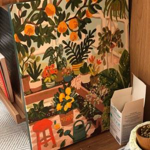 DIY세트 세로 추상화 해바라기 7종 diy 대형 캔버스 아트 풍수 유화그리기 명화 지리