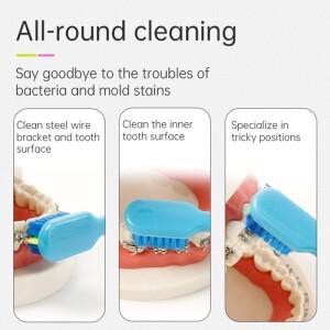 JN L자형 푸시풀 치간칫솔 터프티드 브러쉬 교정기용 소프트 구강 관리