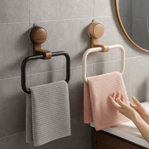 알루미늄 합금 호두나무 수건걸이 중세 스타일 흡착식 방습 무타공