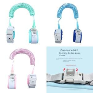 6.56피트 분실 방지 손목끈 열쇠 잠금 기능 블루 핑크 밴드 회전식  보행 보조용품 용