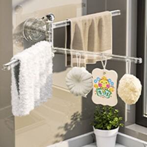 180도 회전식 흡착식 수건걸이 다중 폴 3개 화장실 무타공 접이식 욕실 행주걸이