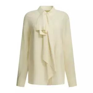 실크 센터 보우 만다린 칼라 블라우스 BW61HL15J0 150