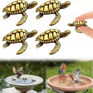 유들토 미니 구리 조류 목욕 정화 디스크 4개 - 황동 거북이 장식품 야외 및 그릇용 정수기 각 2.15온스