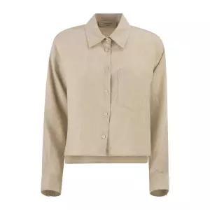 위켄드 박시 크롭 리넨 셔츠 2615041022600 023