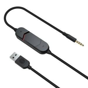 Alienware 게이밍 헤드셋용 USB 사운드 988 USB-3.5mm 및 볼륨 코드 Dell PC 가능한 Mac용 AW510H 오디오 연장 케이블 교체 카드 AW720H 음소거 헤드셋에서 AW310H 조절이