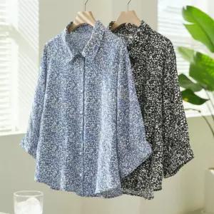 여자 루즈핏 봄 여름 시원한 레이온 플라워 셔츠