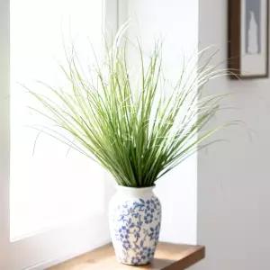 엔틱 뉴그라스 갈대 조화 도자기 화병 set 60x56cm (DIY) 인테리어 녹색 식물 장