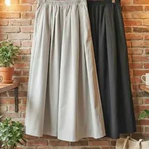 [하프클럽/]여자 아코디언 롱 봄여름 환절기 쿨링 스커트